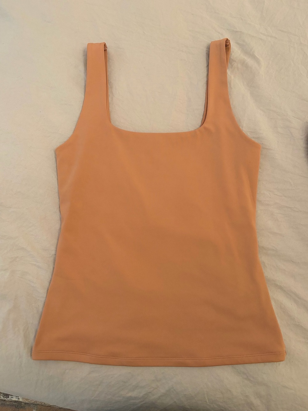 Express Body Contour Square Neck Tank Top - Peachy Orange